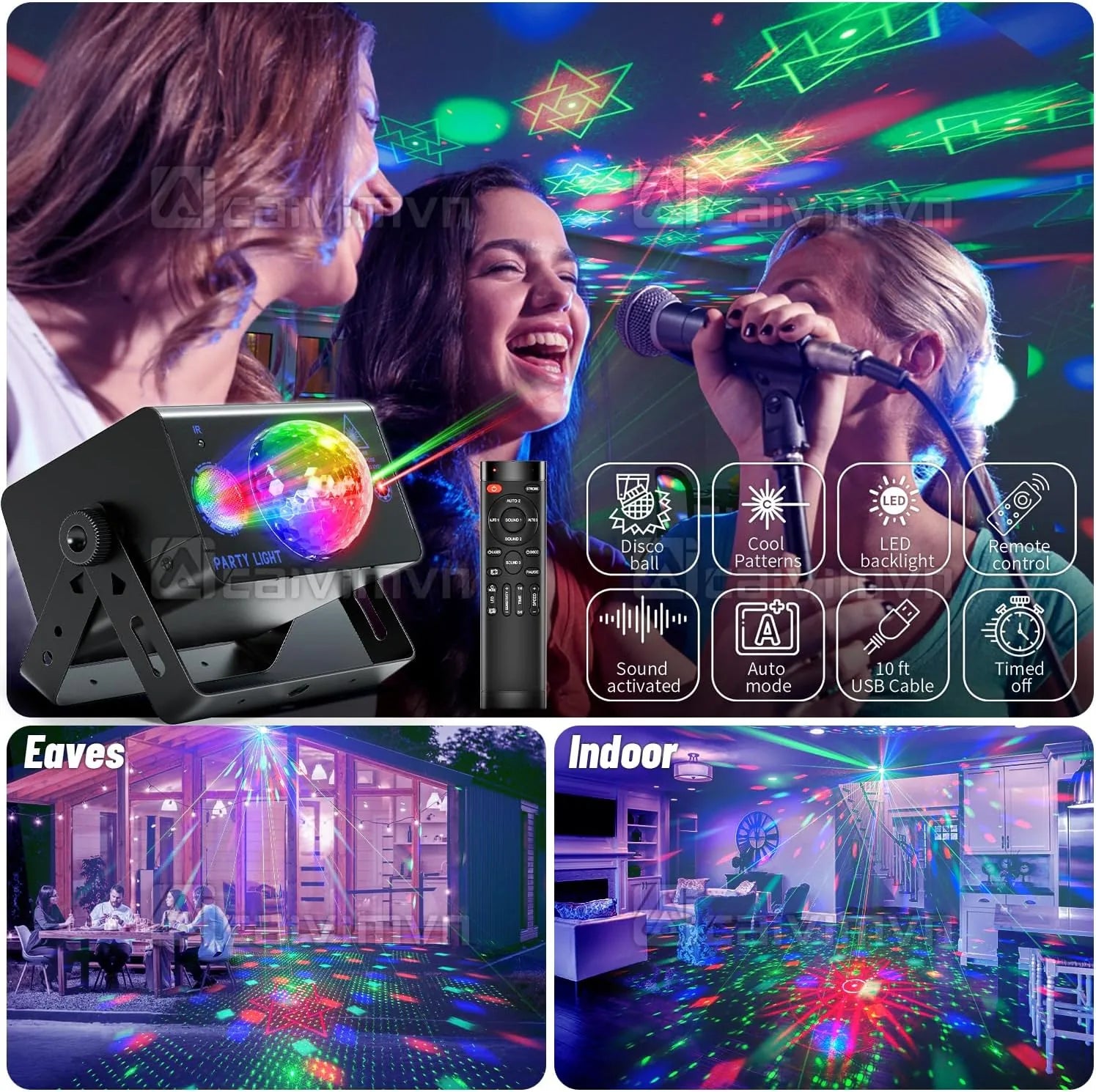Multi-color LED party lights disco ball with remote control wedding decoration