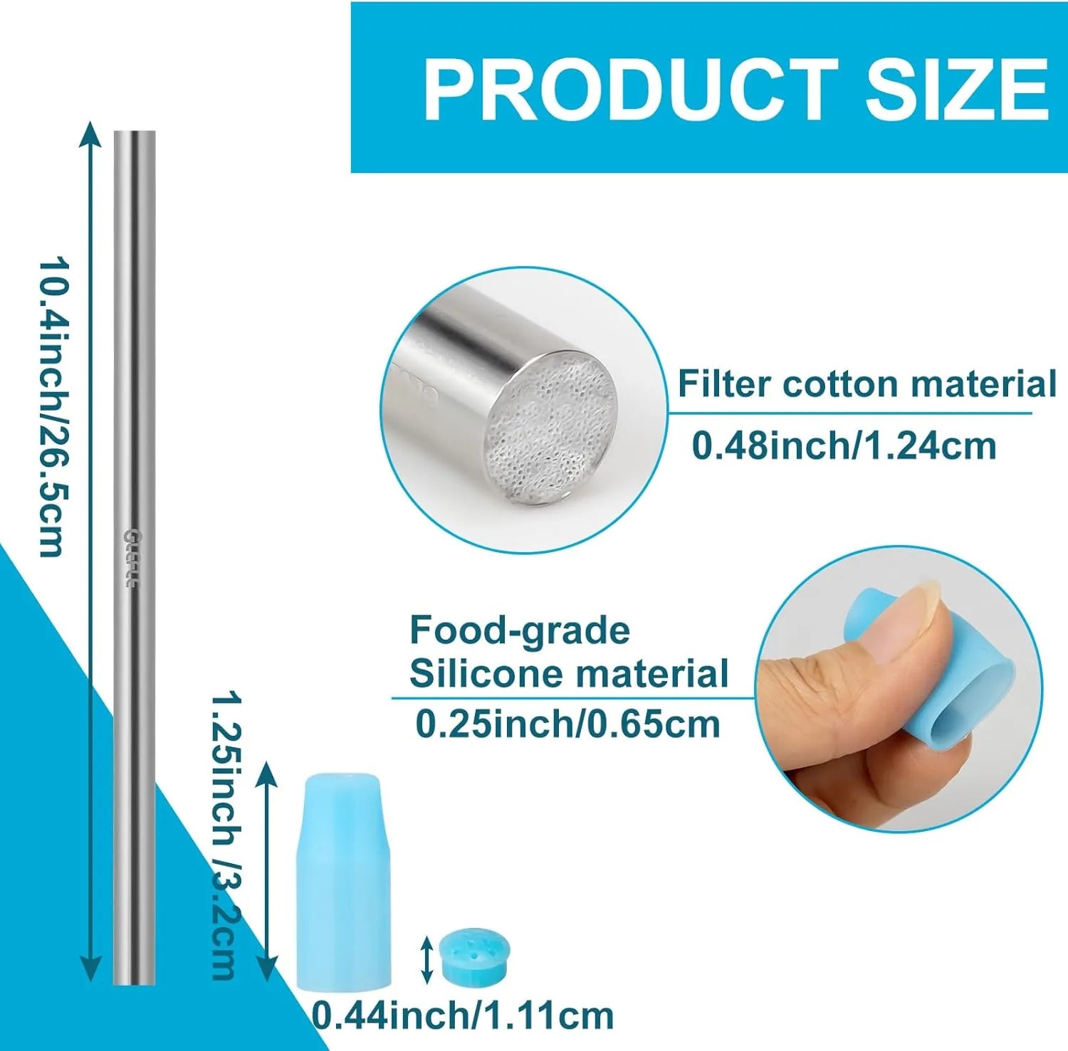 Large personal water filter straw portable outdoor camping and fishing equipment