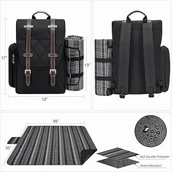 Close-up of picnic cutlery set and cooler bag materials