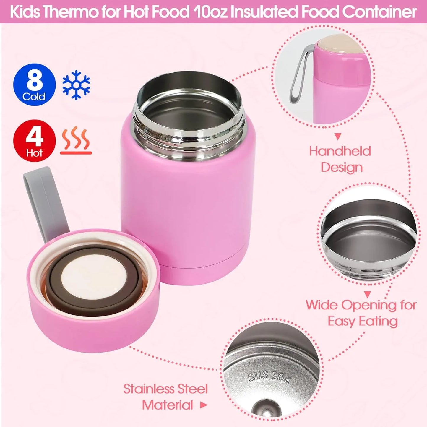 Adjustable strap insulated lunch bag pink bento box for school travel