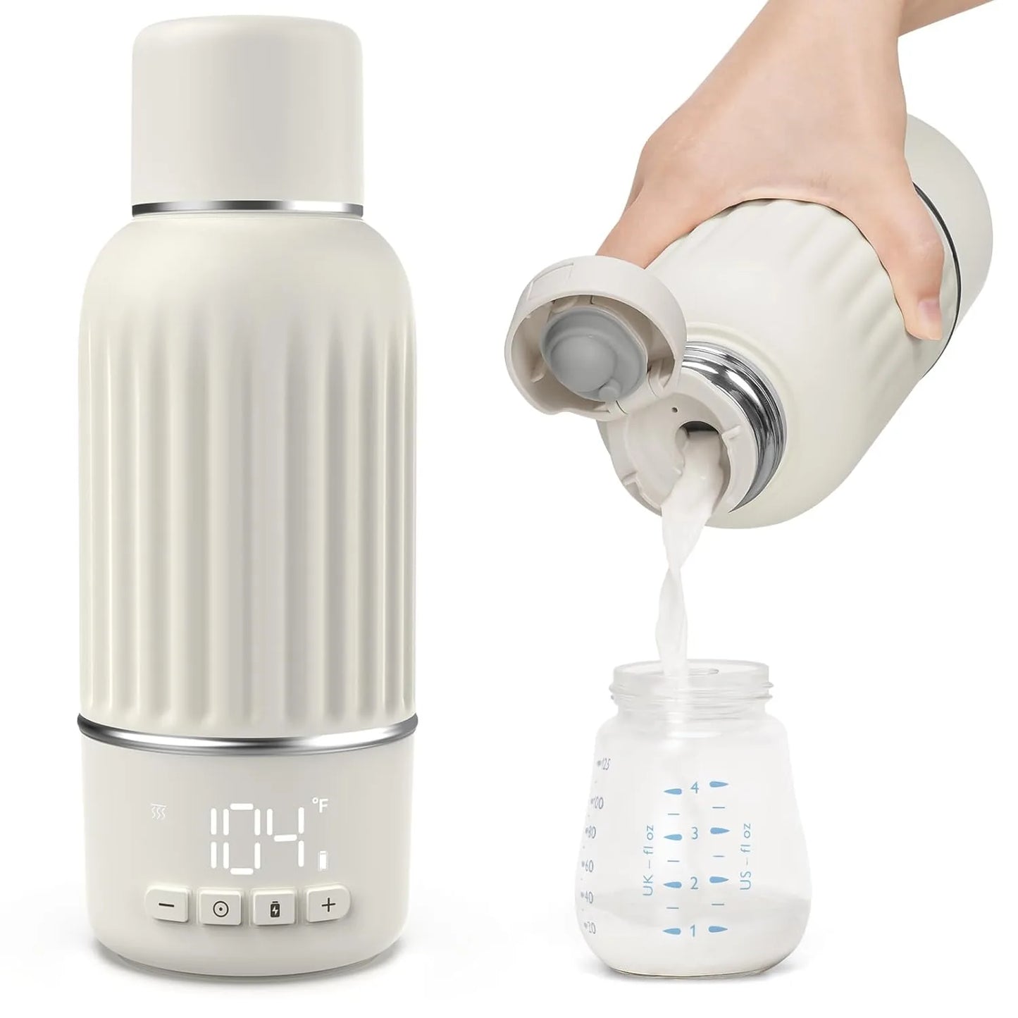 Portable bottle warmer with fast heating technology for travel and home use