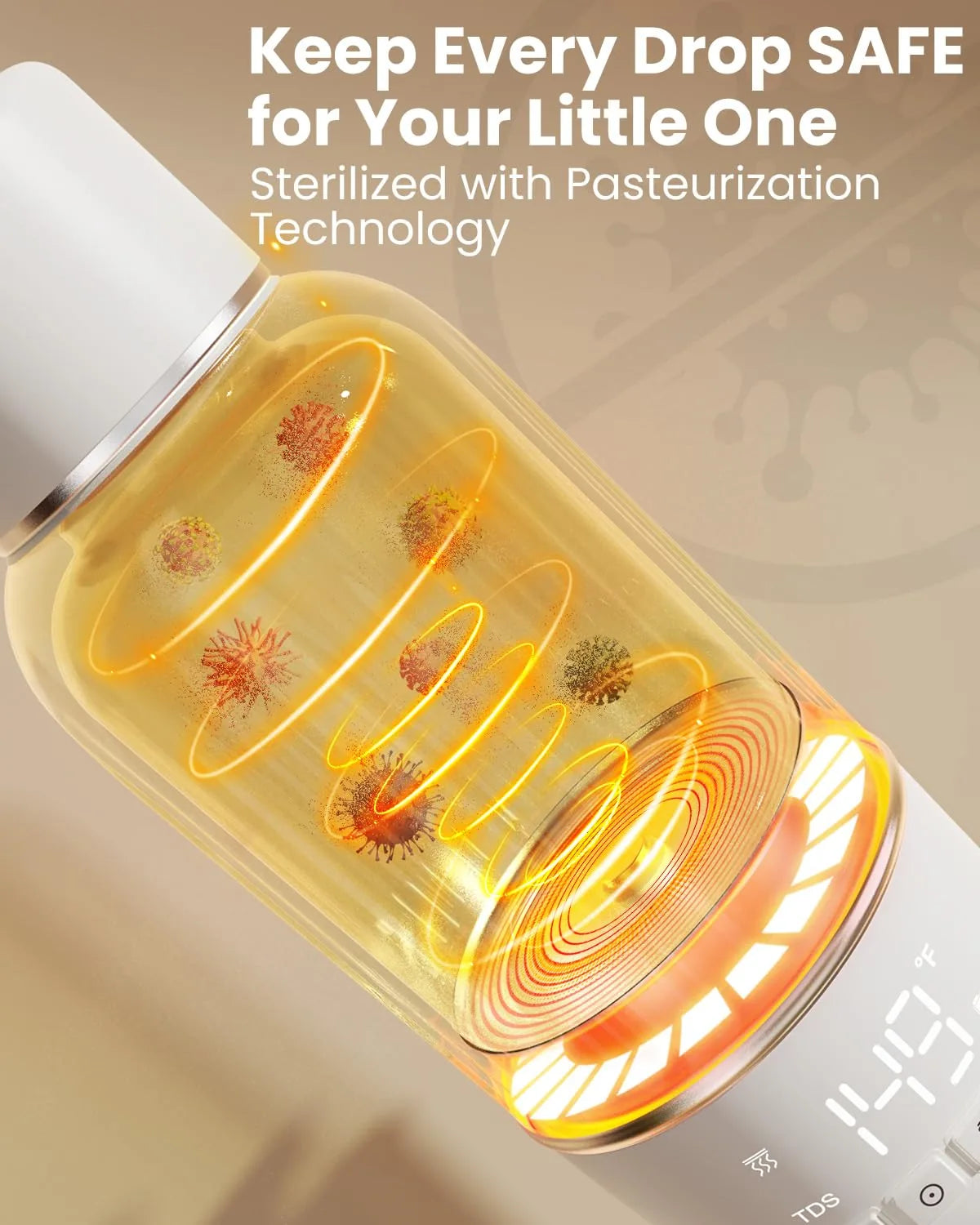 Large capacity baby bottle warmer with extended battery life for on-the-go parents