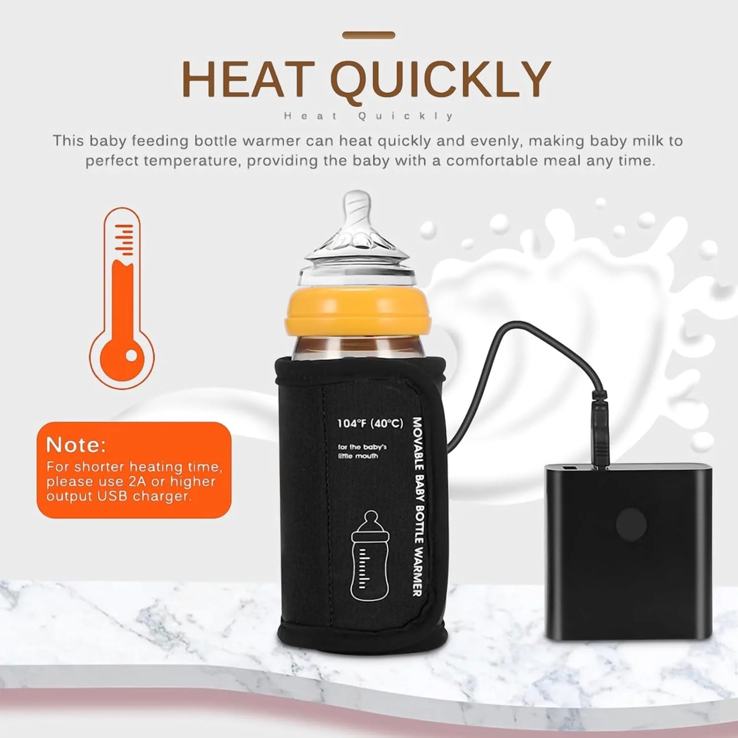 Travel bottle warmer with insulation for breastmilk keeping warm