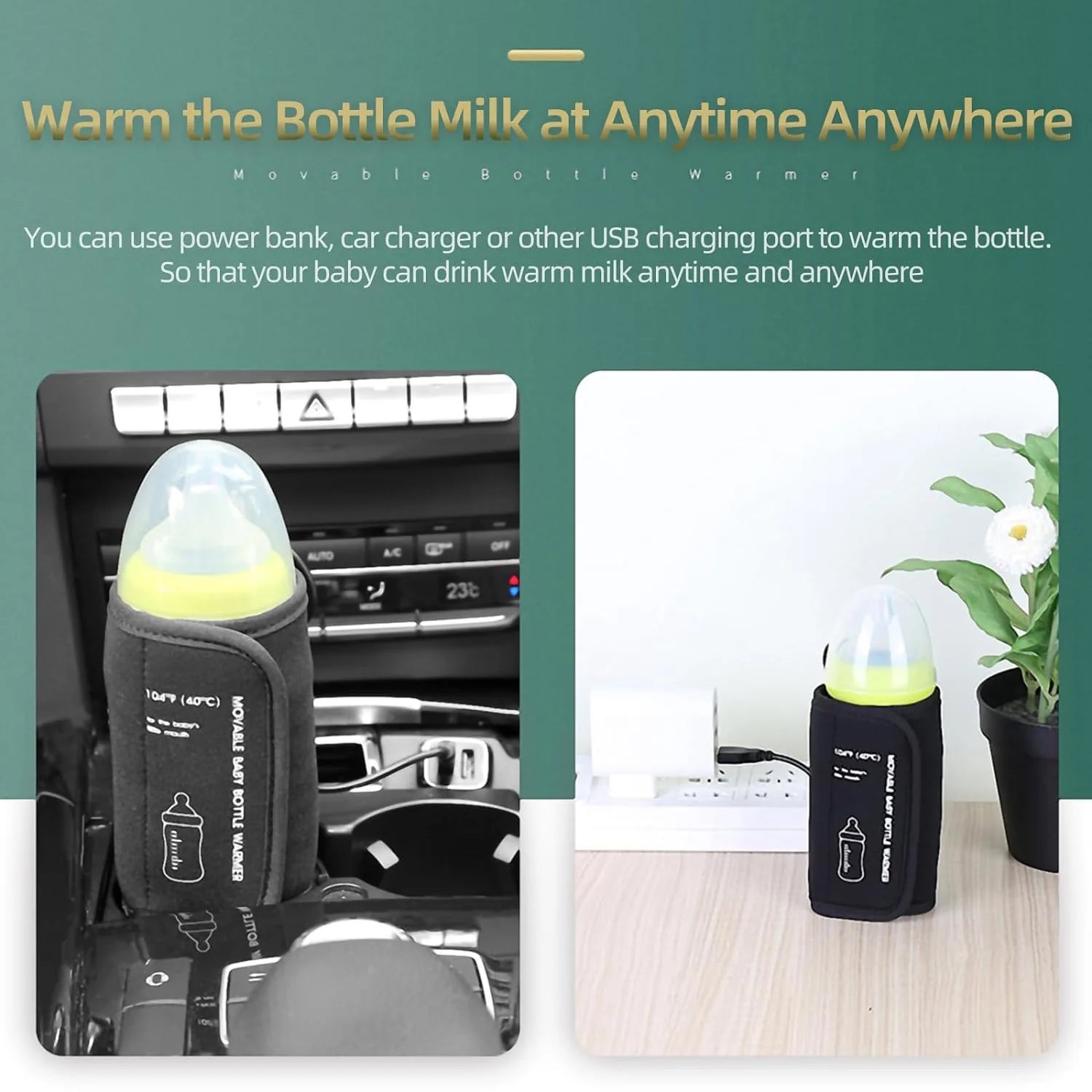 Car baby bottle warmer USB powered portable feeding solution