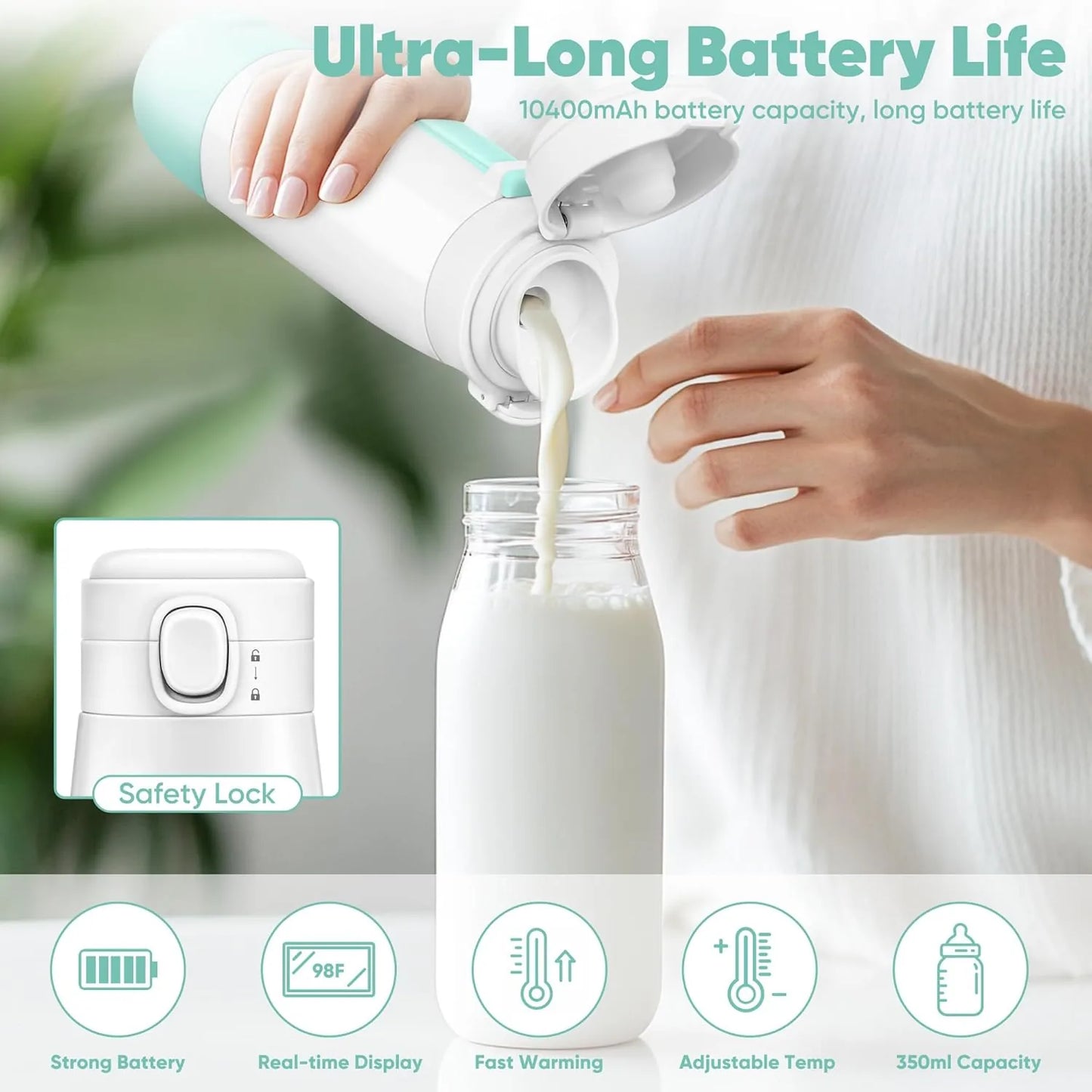 Cordless ceramic baby milk warmer with quick charging technology