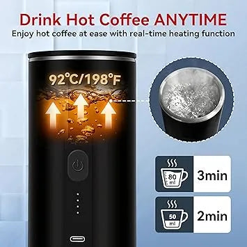 Travel coffee maker gift for men with quick heating capability