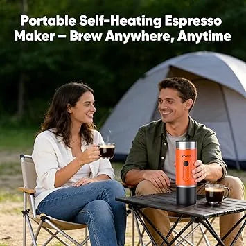 Compact espresso maker designed for car travel and outdoor adventures