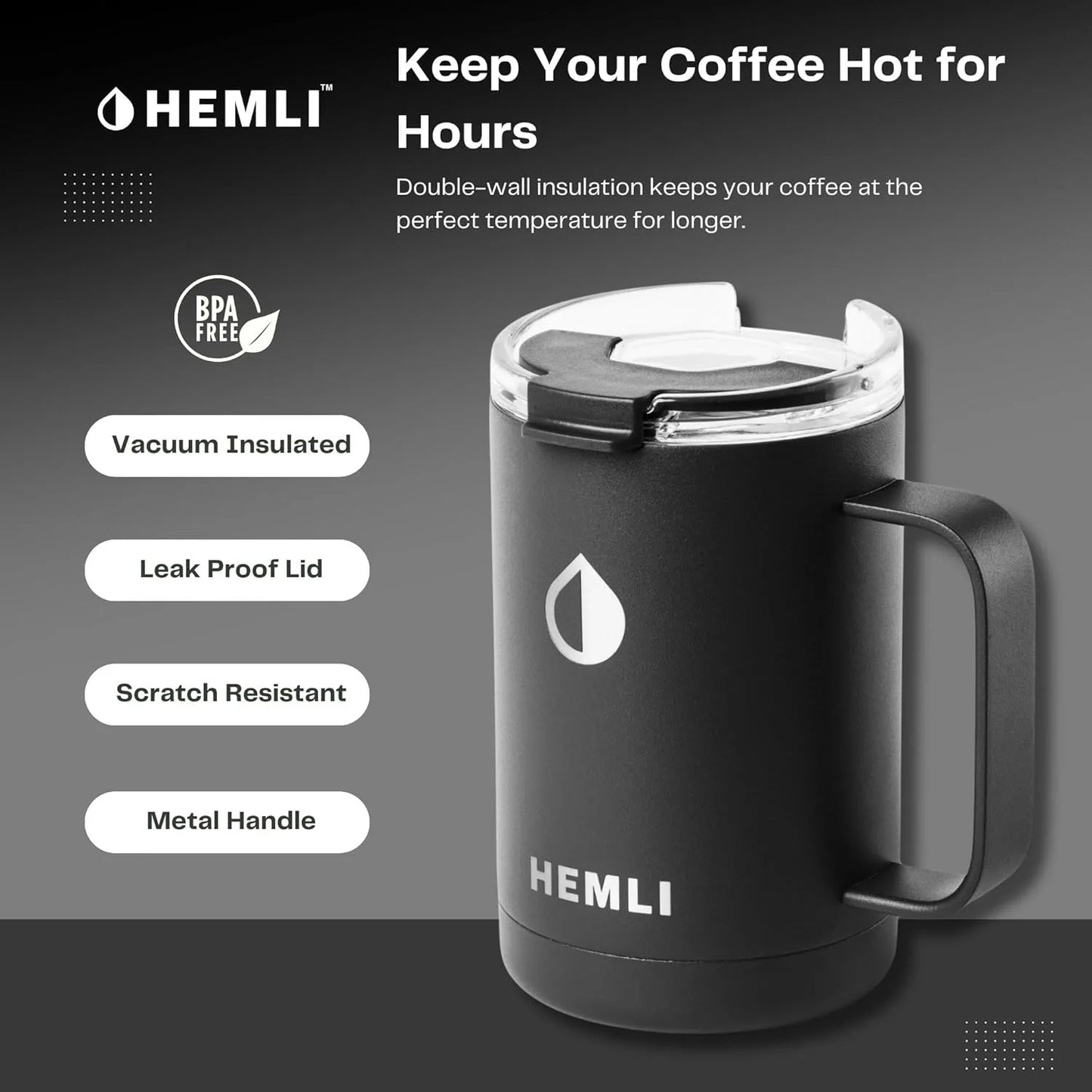 Scratch resistant camping coffee maker with insulated mug travel portable