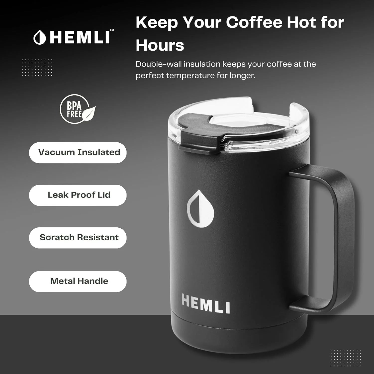 Scratch resistant camping coffee maker with insulated mug travel portable