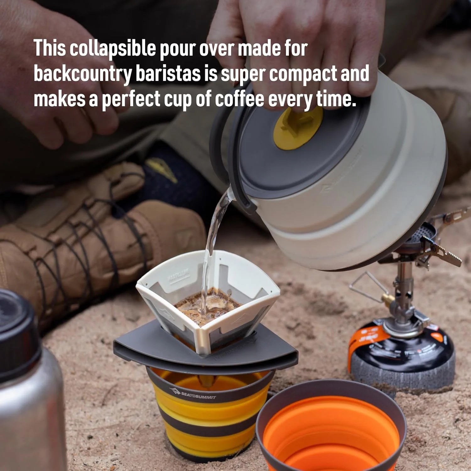 Lightweight ultralight camping coffee maker Sea to Summit Frontier UL pour over brewer