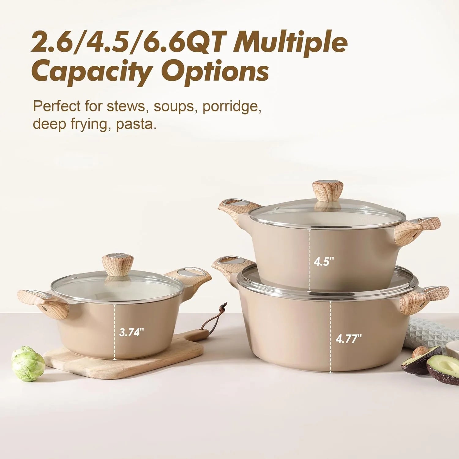 SENSARTE induction compatible pasta pot PFOA PFAS PTFE free nonstick