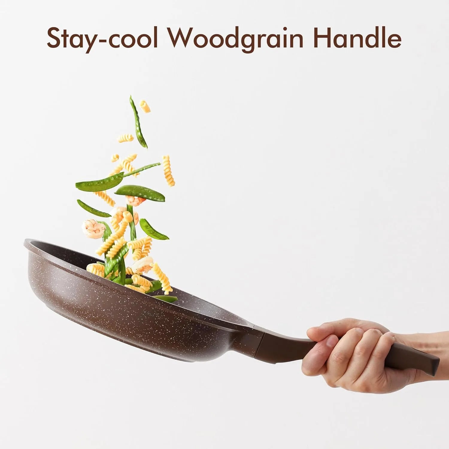 Toffee brown SENSARTE nonstick frying pan stone cookware 8 inch chef skillet