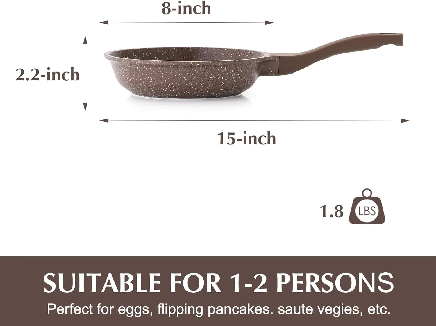 SENSARTE healthy omelette pan nonstick skillet stone cookware PFOA free brown