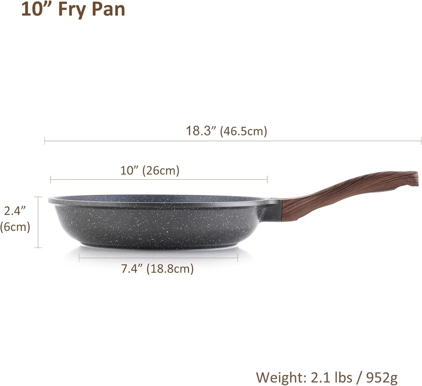 Nonstick granite omelette pan PFOA free SENSARTE cookware various sizes available