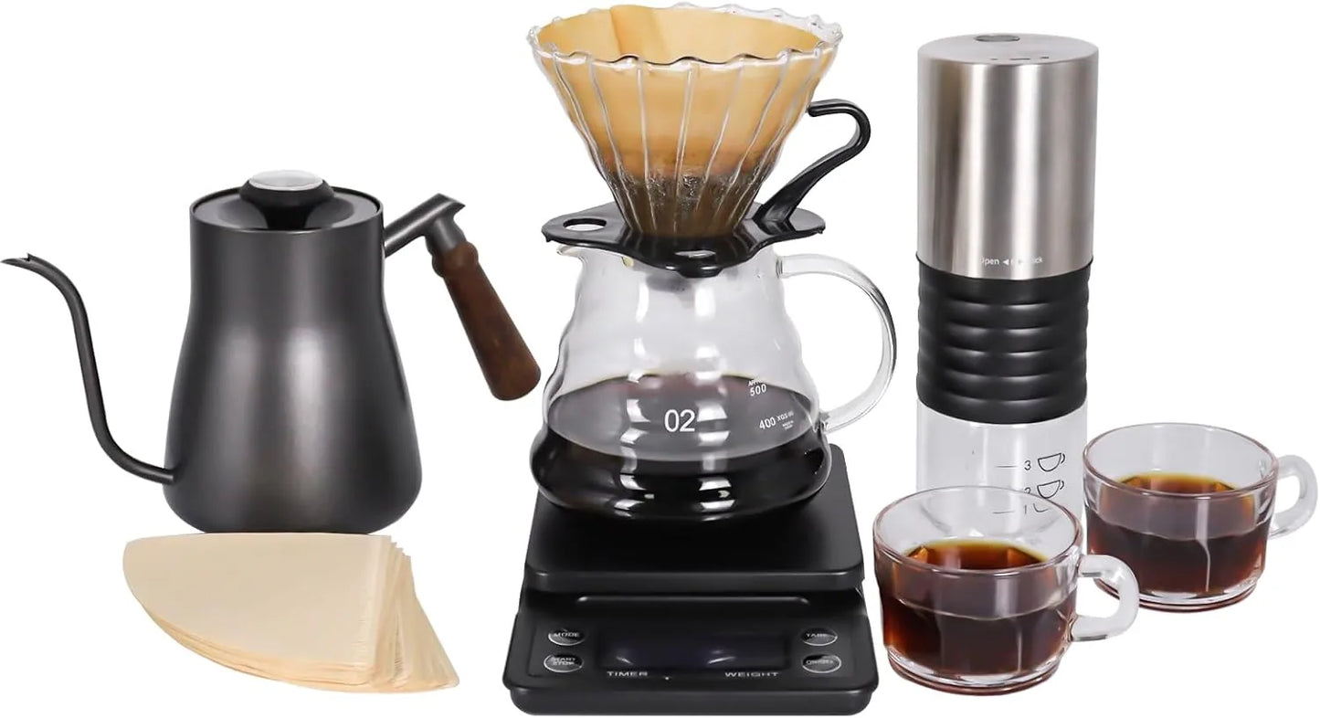 Outdoor hand brewing pot 850ml coffee set for two cups hiking picnic