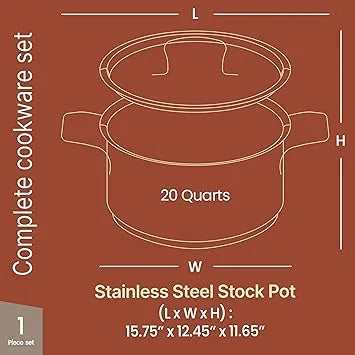 Chef preparing soup in durable stainless steel stockpot on stovetop