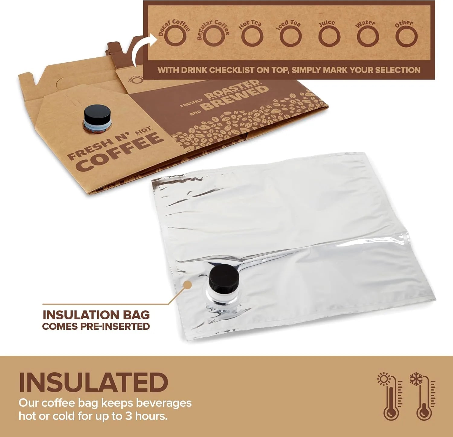 Disposable beverage server with handle ideal for coffee shop takeout and to go orders
