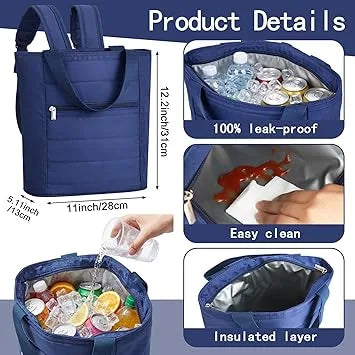 Person wearing insulated cooler backpack at beach picnic gathering