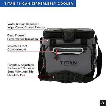 Titan cooler size reference with SmartShelf shelf system visible inside