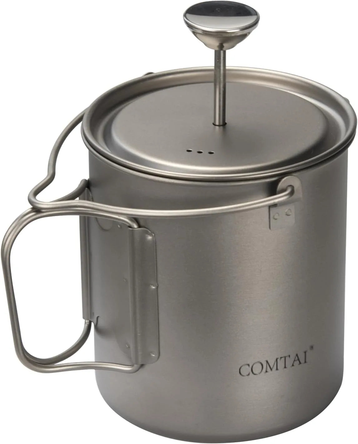 Titanium French press pot 750mL coffee maker for outdoor camping and hiking