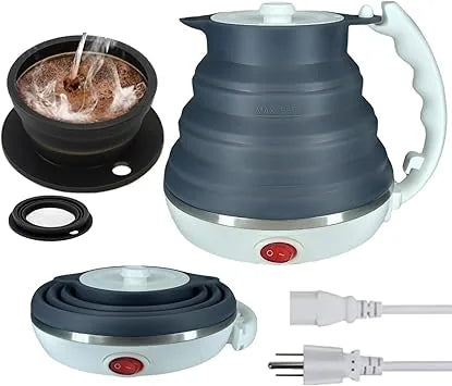 Portable electric kettle with foldable design ideal for tea lovers