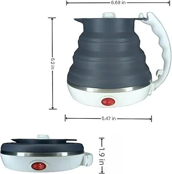 Black electric kettle and coffee maker combo set for travelers