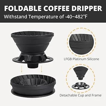 Vandroop two cup portable pour over coffee maker with silicone design
