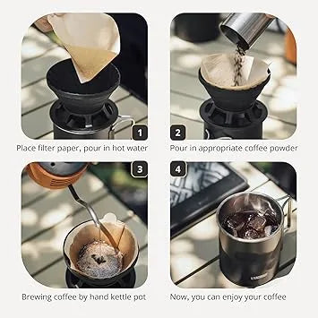 Vandroop collapsible coffee maker two cup set ideal for travel and camping