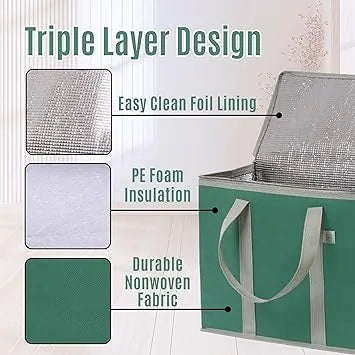 Heavy-duty material close-up of insulated cooler bag with reinforced stitching details