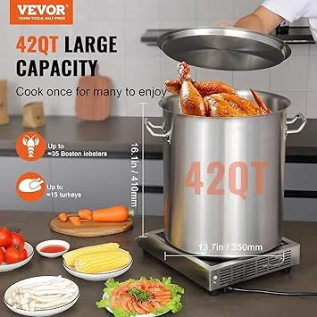 Large cooking pot in use for event catering