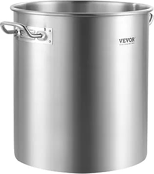 VEVOR stockpot size reference with lid handle and strainer accessories included