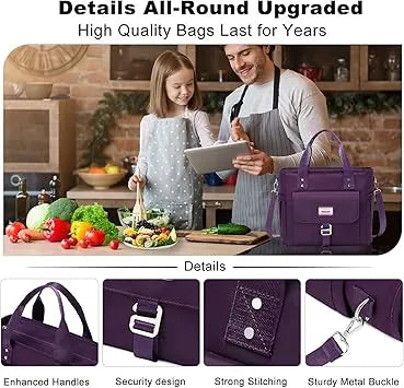 Detachable shoulder strap accessory detail on insulated cooler bag for picnic hiking