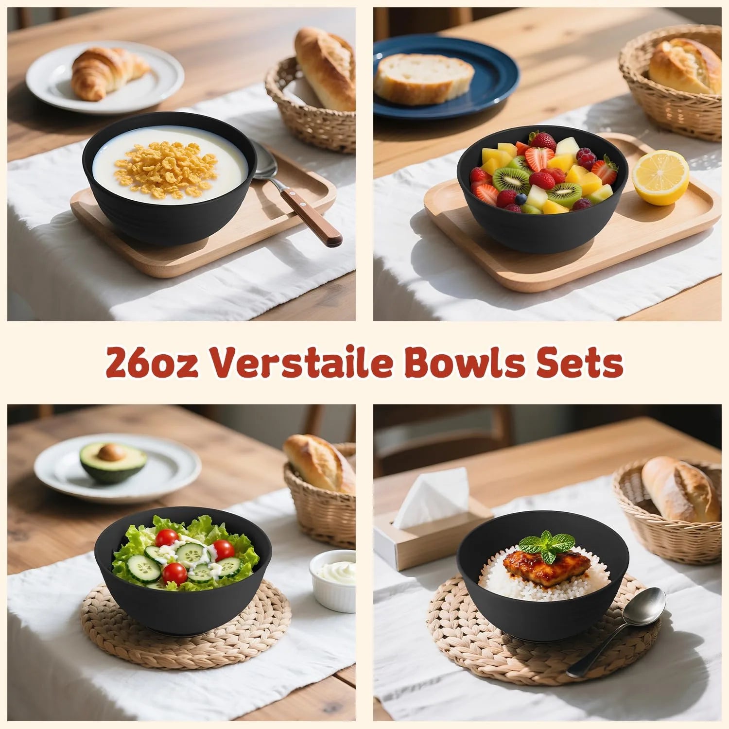 Black series camping bowl set displaying lightweight design for travel