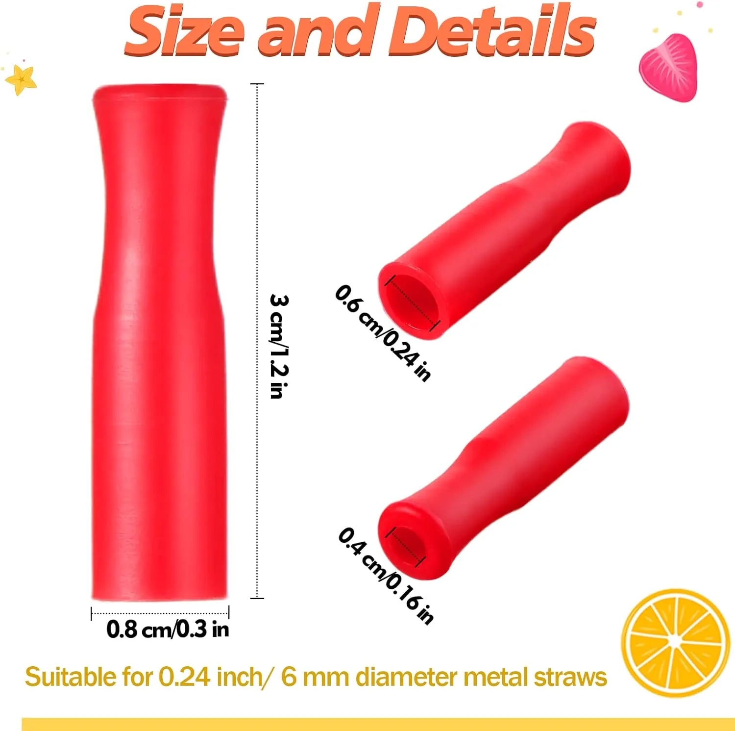 pack silicone straw tips in vibrant assorted colors for reusable straws